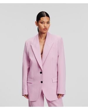 Karl Lagerfeld Wool-blend Jacket Handpicked By Hun Kim - Pink