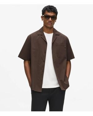 KARL LAGERFELD Short‑Sleeved Bowling Shirt - Brown