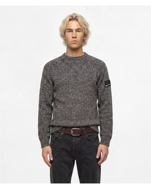 KL Jeans Mélange-Pullover Aus Wollmischgewebe, Herren, Größe - Grau