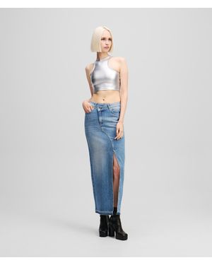 Karl Lagerfeld Denim Maxi Skirt - Blue