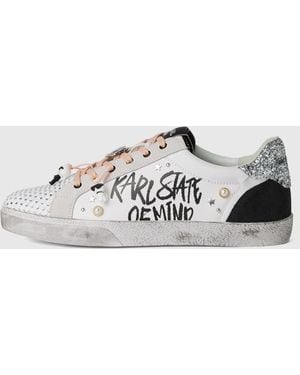 KL Jeans Skool Karl Quote Studded Trainers - White