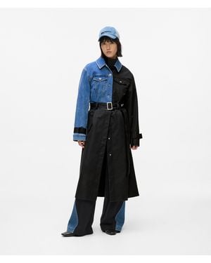 KL Jeans Denim Panel Trench Coat, Multicoloured - Blue