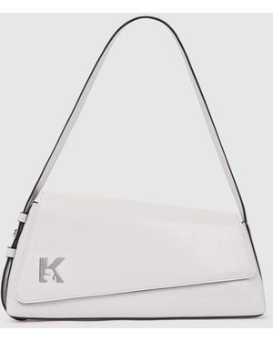 KL Jeans Geo High-Shine Flap Bag - Natural