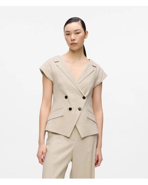 KARL LAGERFELD Cap-Sleeved Blazer - Natural