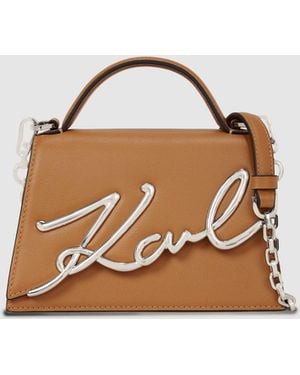 KARL LAGERFELD K/Signature Small Crossbody Bag - Brown