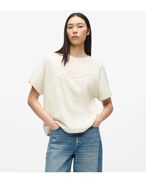 KARL LAGERFELD Signature Rope Detail T-Shirt - White
