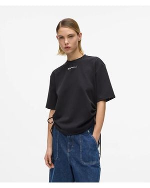 KL Jeans Tie Detail Ruched T-Shirt - Blue