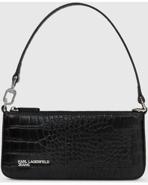 KL Jeans Transformable Croco Pouch - Black