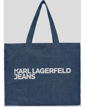 KL Jeans Logo Denim Shopper - Blue