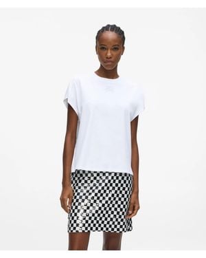 KARL LAGERFELD Autograph Cap-Sleeve T-Shirt - White