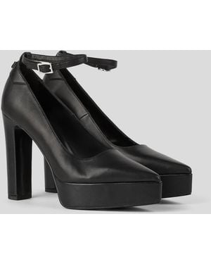 Karl Lagerfeld Soiree Platform Ankle Strap Court Shoes - Black