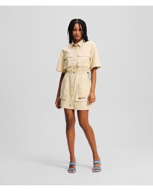 Karl Lagerfeld Utility Shirt Dress - Natural