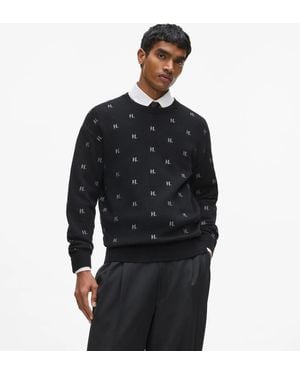 KARL LAGERFELD Monogram Knitted Jumper - Black