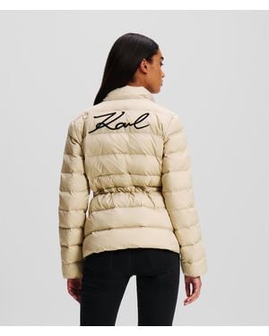 Karl Lagerfeld Karl Signature Puffer Jacket - Natural