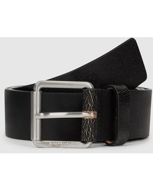 KL Jeans Cracked Leather Belt - Black