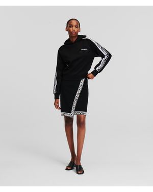 Karl Lagerfeld Karl Logo Knitted Wrap Skirt - Black