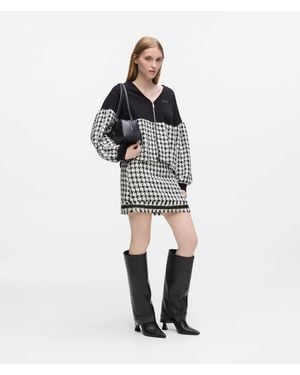 KARL LAGERFELD Mini-Jupe Bouclé À Motif Pied-De-Poule, Femme, Taille - Blanc