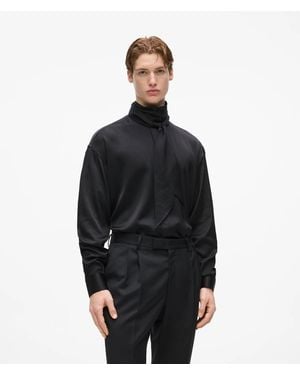 KARL LAGERFELD Kl Studio Scarf-Detail Shirt - Black