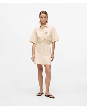KL Jeans Short-Sleeved Utility Dress - Natural