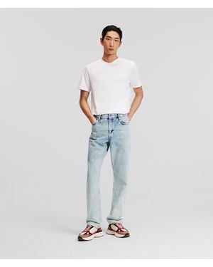 Karl Lagerfeld Logo Tape Straight Jeans - Blue