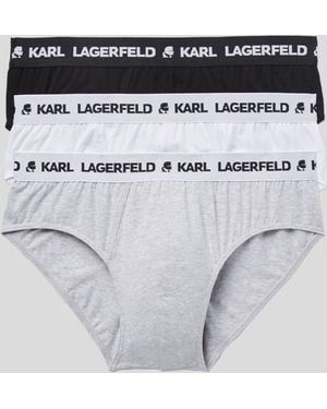 Karl Lagerfeld Slips Mit Logo, 3Er-Set, Herren, Größe - Mettallic