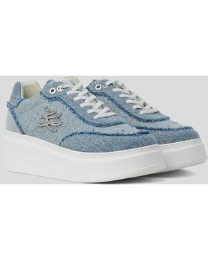 KARL LAGERFELD Anakapri Autograph Denim Trainers - Blue
