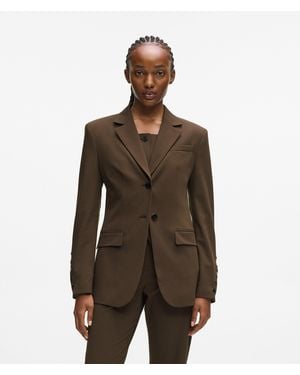 KARL LAGERFELD Snap Button Blazer - Brown