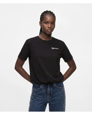 KL Jeans Tied-Hem T-Shirt - Black