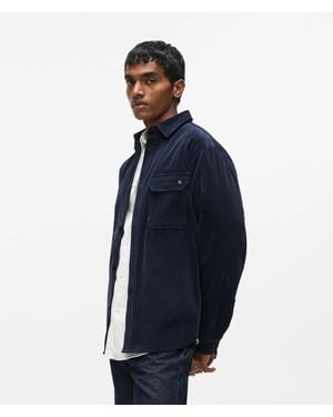 KARL LAGERFELD Corduroy Pocket Shirt - Blue