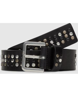 KL Jeans Studded Leather Belt - Black
