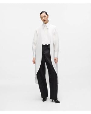 KARL LAGERFELD Kl Studio Layered Long Shirt - White