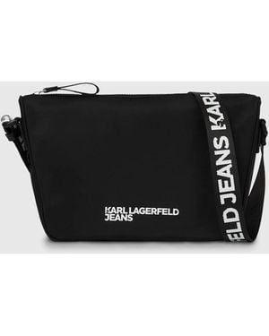 KL Jeans Logo Nylon Crossbody Bag - Black
