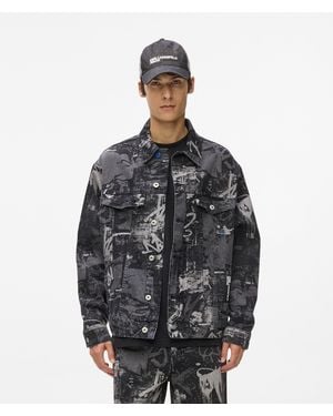 KL Jeans Paint-Effect Denim Jacket - Black