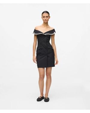 KARL LAGERFELD Off Shoulder Blazer Dress - Blue