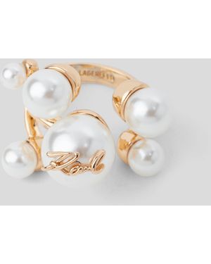 Karl Lagerfeld K/Signature Pearls Ring - White