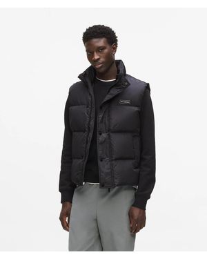 KARL LAGERFELD Logo Patch Puffer Gilet - Black