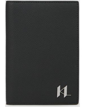 KARL LAGERFELD K/Monogram Passport Holder - Black