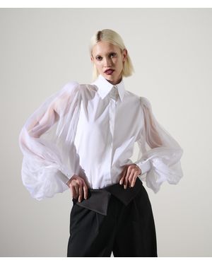 Karl Lagerfeld Karl Studio Silk-Sleeved Shirt - White