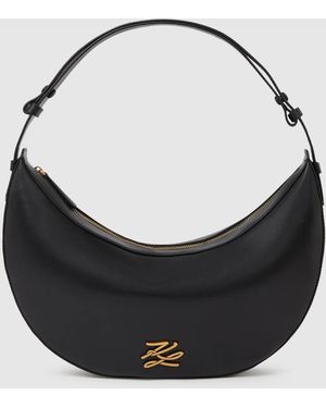 KARL LAGERFELD K/Autograph Oversized Moon Bag - Black