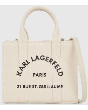 KARL LAGERFELD Rue St-Guillaume Mini Tote Bag - Natural