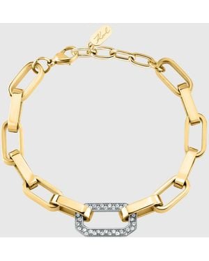 KARL LAGERFELD Goldkettengliederarmband, Damen, Größe - Mettallic