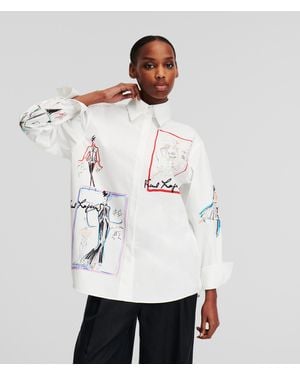 Karl Lagerfeld K/archive Sketch Shirt - White