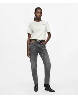 KL Jeans Cut-Out Mom Jeans - White
