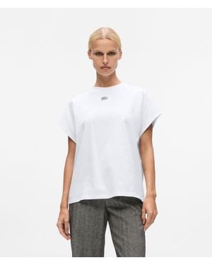 KARL LAGERFELD Autograph Relaxed T-Shirt - White