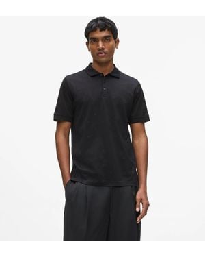KARL LAGERFELD Monogram Polo Shirt - Black