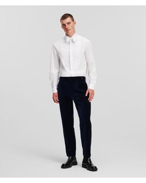 Karl Lagerfeld Velvet Trousers Handpicked By Hun Kim - White
