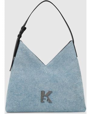 KL Jeans Geo Small Denim Tote Bag - Blue