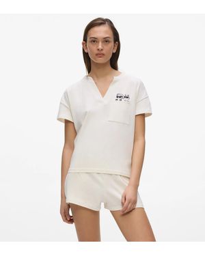 KARL LAGERFELD Ikon Kurzes Pyjama-Set, Damen, Größe - Weiß