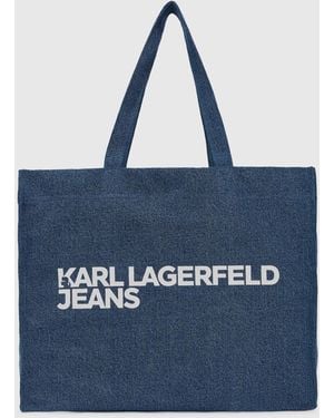 KL Jeans Logo Denim Shopper - Blue