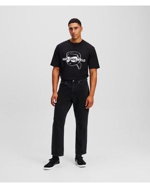 Karl Lagerfeld Monogram Straight Jeans - Blue